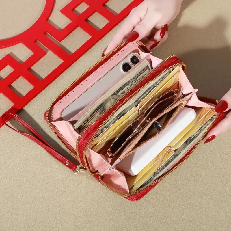 Long Women's Wallet Female Purses Tassel Coin Purse Card Holder Wallets Double Zipper Pu Leather Clutch Luxury Money Phone Bag - Image 2