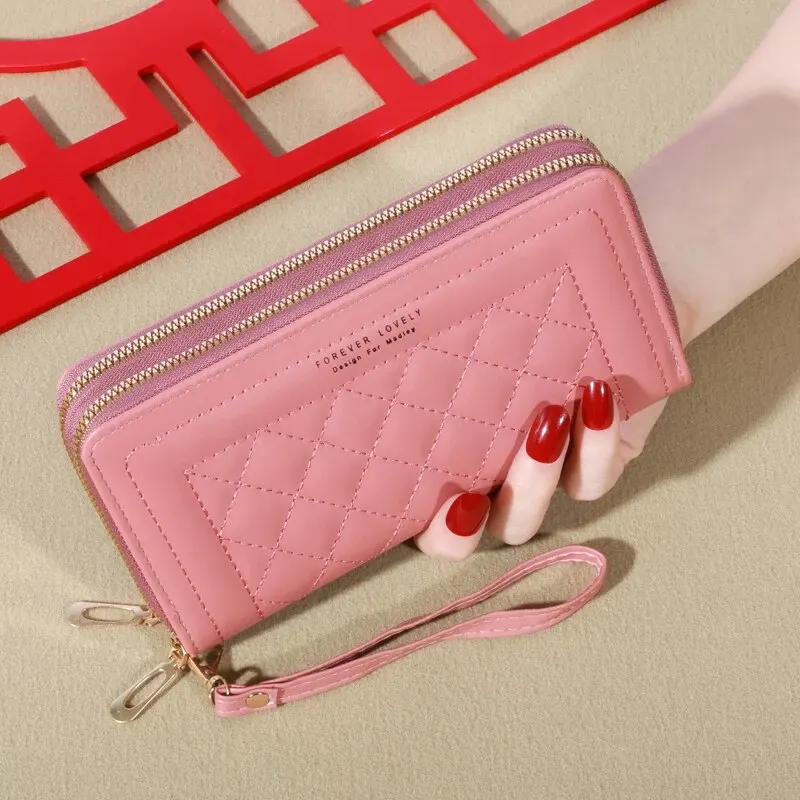 Long Women's Wallet Female Purses Tassel Coin Purse Card Holder Wallets Double Zipper Pu Leather Clutch Luxury Money Phone Bag - Image 3