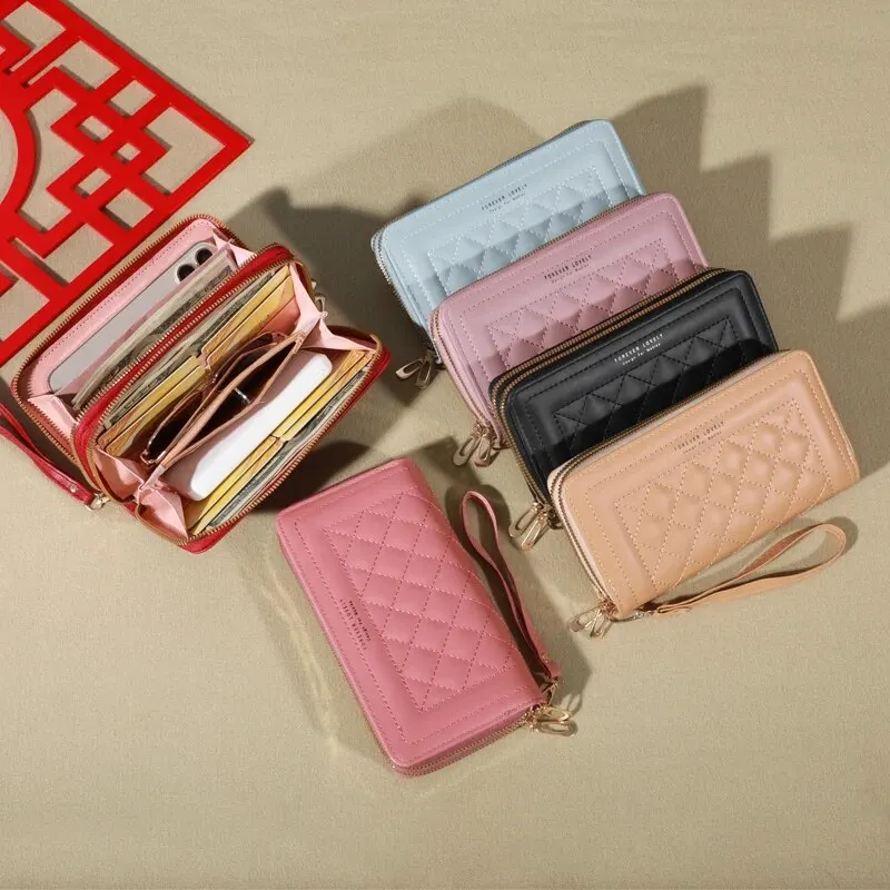 Long Women's Wallet Female Purses Tassel Coin Purse Card Holder Wallets Double Zipper Pu Leather Clutch Luxury Money Phone Bag - Image 4