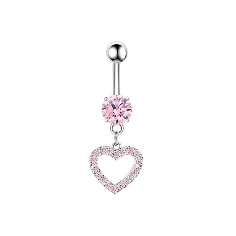 1PCS Belly Button Rings Jewelry Stainless Steel Heart Navel Piercing 1PCS Belly Button Rings Jewelry Stainless Steel Heart Navel Piercing