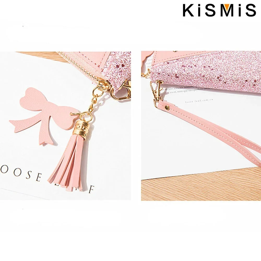 KISMIS Women's Wallets Fashion Long Leather Wallets Large Capacity Buckle Zipper Clutches Fashion Multi-Card Wallets Zipper