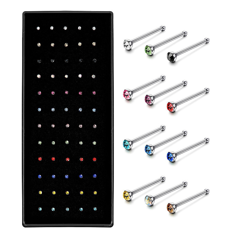 Fashion Crystal Stainless Steel Nose Stud Piercing