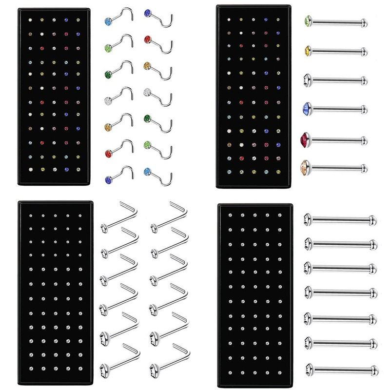 Fashion Crystal Stainless Steel Nose Stud Piercing
