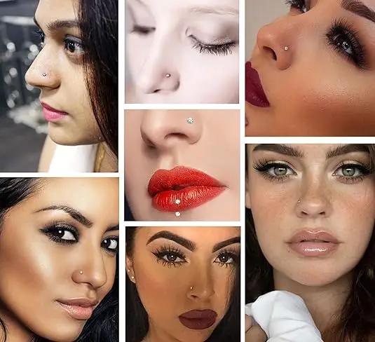 Fashion Crystal Stainless Steel Nose Stud Piercing