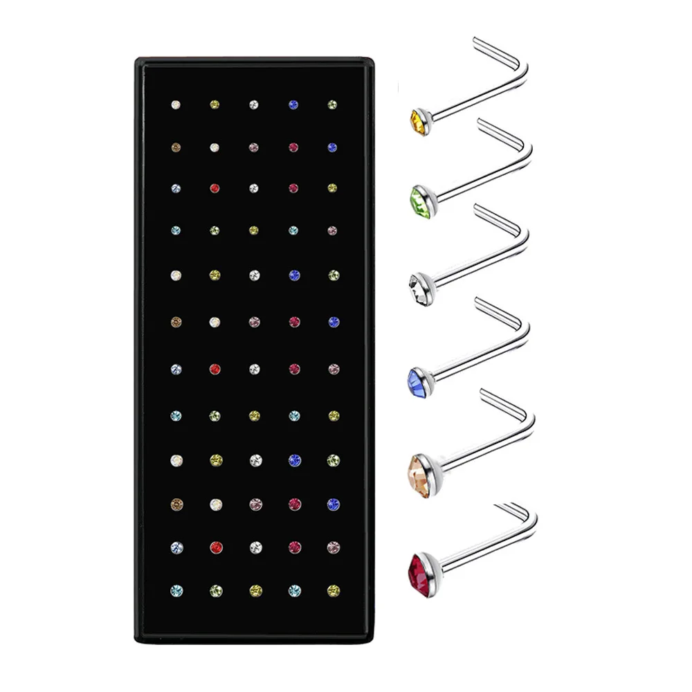 Fashion Crystal Stainless Steel Nose Stud Piercing