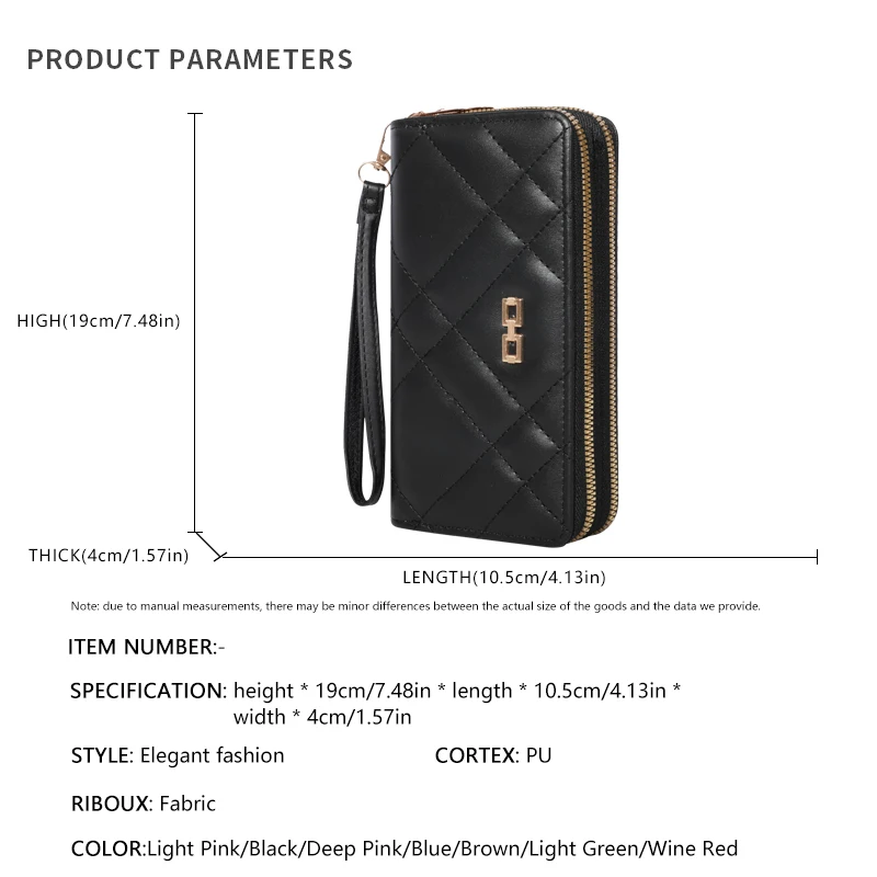 Chic Quilted Long Wallet for Women - Secure Zipper, Multiple Card Slots, Phone Compartment - Versatile Clutch for Every Occasion Chic Quilted Long Wallet for Women - Secure Zipper, Multiple Card Slots, Phone Compartment - Versatile Clutch for Every Occasion