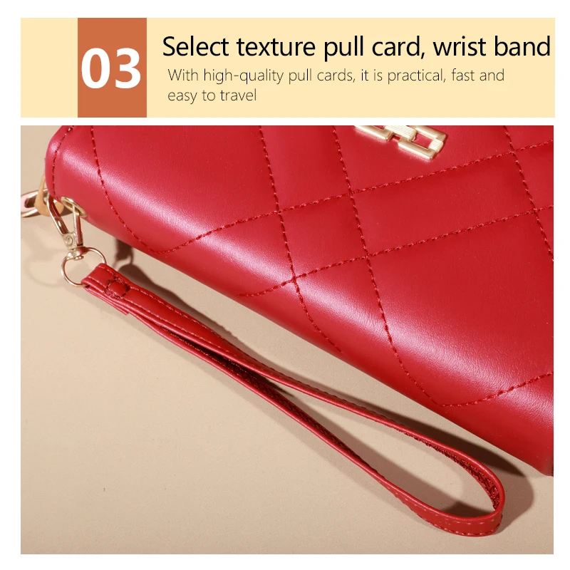 Chic Quilted Long Wallet for Women - Secure Zipper, Multiple Card Slots, Phone Compartment - Versatile Clutch for Every Occasion Chic Quilted Long Wallet for Women - Secure Zipper, Multiple Card Slots, Phone Compartment - Versatile Clutch for Every Occasion