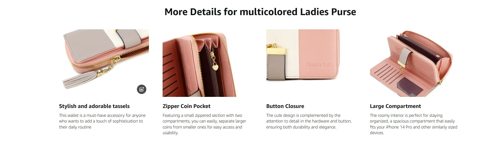 Pomelo Best Wallet Women RFID Blocking Cute Purses for Women 2026 Equipped with Multiple Card Slots And Phone Compartments Purse Pomelo Best Wallet Women RFID Blocking Cute Purses for Women 2026 Equipped with Multiple Card Slots And Phone Compartments Purse