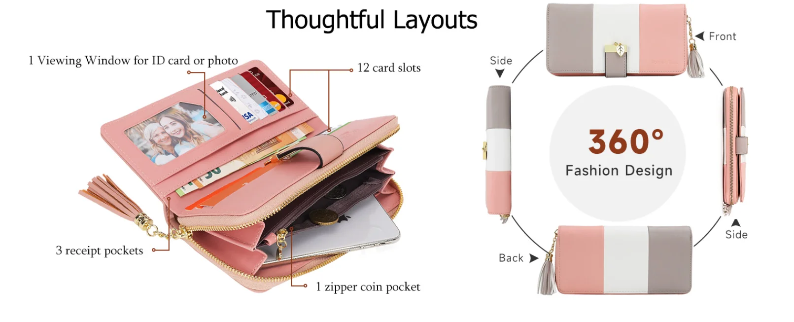 Pomelo Best Wallet Women RFID Blocking Cute Purses for Women 2026 Equipped with Multiple Card Slots And Phone Compartments Purse Pomelo Best Wallet Women RFID Blocking Cute Purses for Women 2026 Equipped with Multiple Card Slots And Phone Compartments Purse