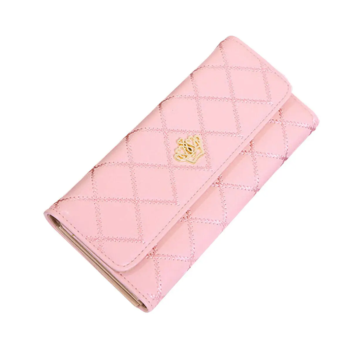 Women PU Leather Long Wallet Diamond Pattern Purse Large Capacity Card Holder Crown Buckle Ladies Phone Bag Girls Gifts Women PU Leather Long Wallet Diamond Pattern Purse Large Capacity Card Holder Crown Buckle Ladies Phone Bag Girls Gifts