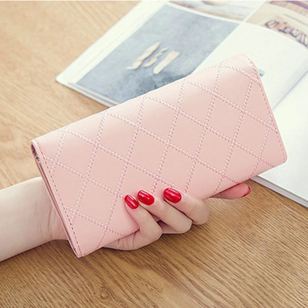 Women PU Leather Long Wallet Diamond Pattern Purse Large Capacity Card Holder Crown Buckle Ladies Phone Bag Girls Gifts Women PU Leather Long Wallet Diamond Pattern Purse Large Capacity Card Holder Crown Buckle Ladies Phone Bag Girls Gifts