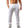 Men's Cotton Linen Solid Color Pants S-3XL