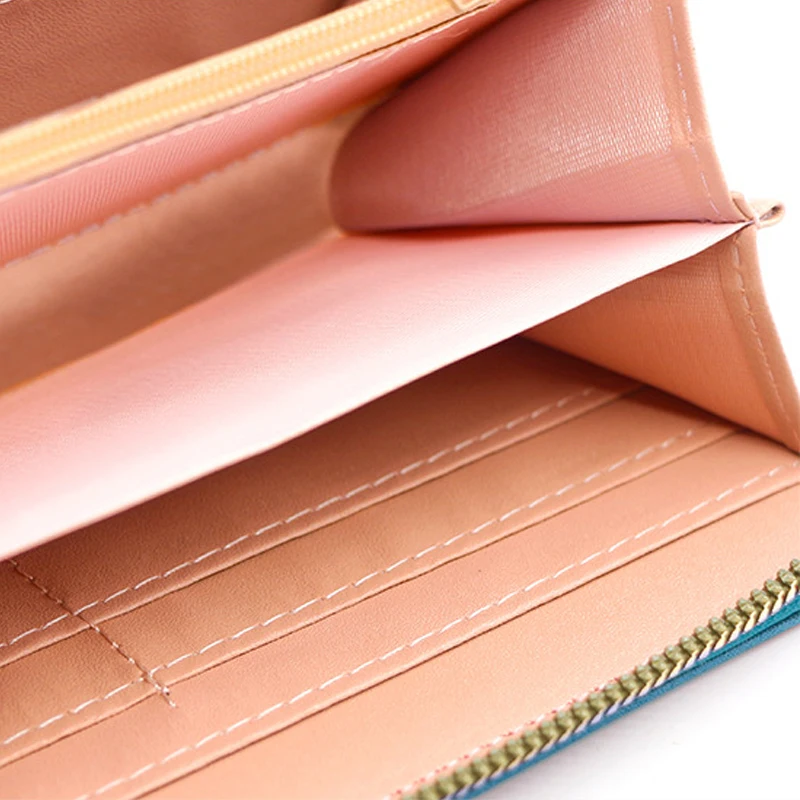 Women's Long PU Leather Wallet - Large Capacity Zipper Coin Purse with Card Holder, Wristlet Phone Handbag (Multi-Pocket) - Image 5