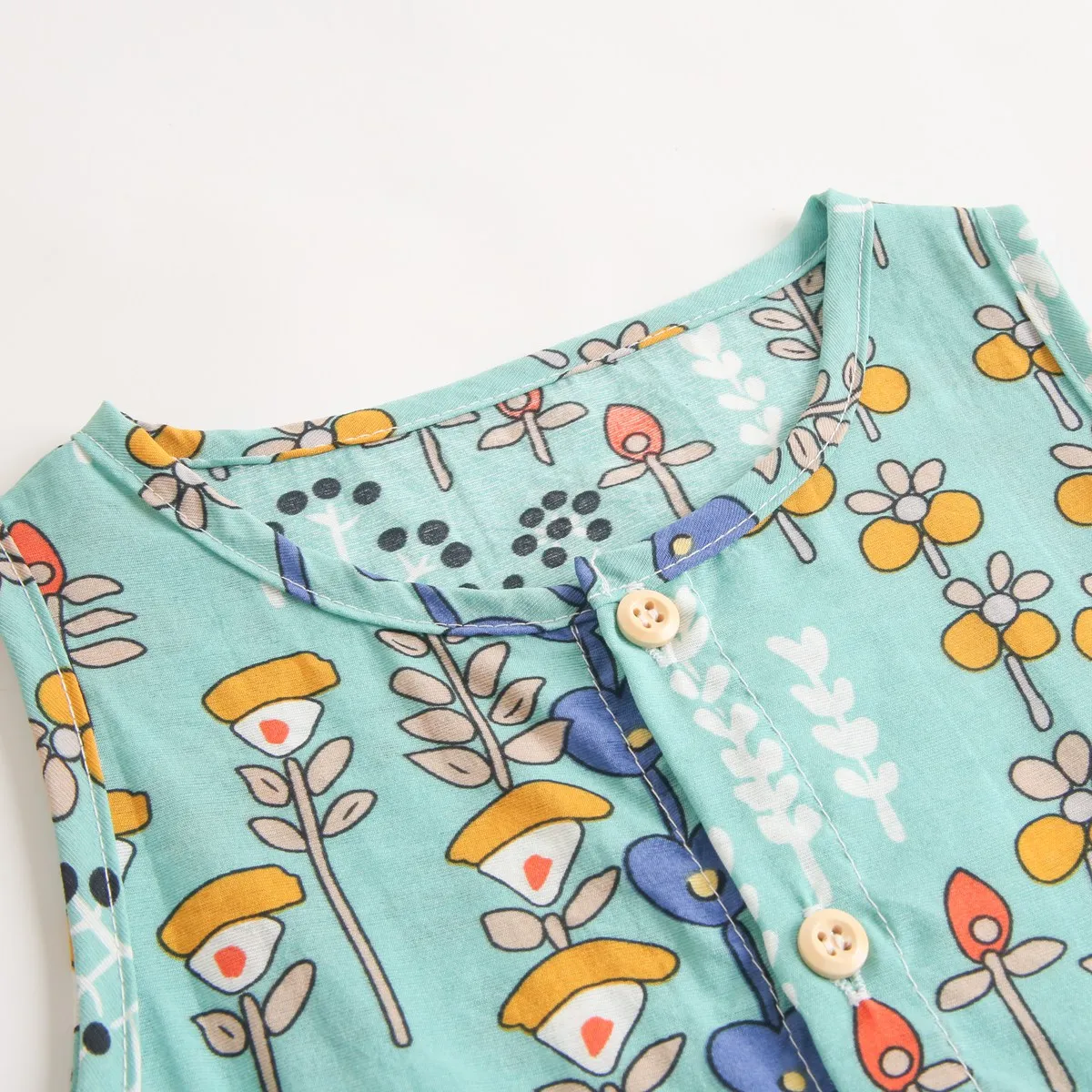 Baby Girls Sleeveless Cotton Romper