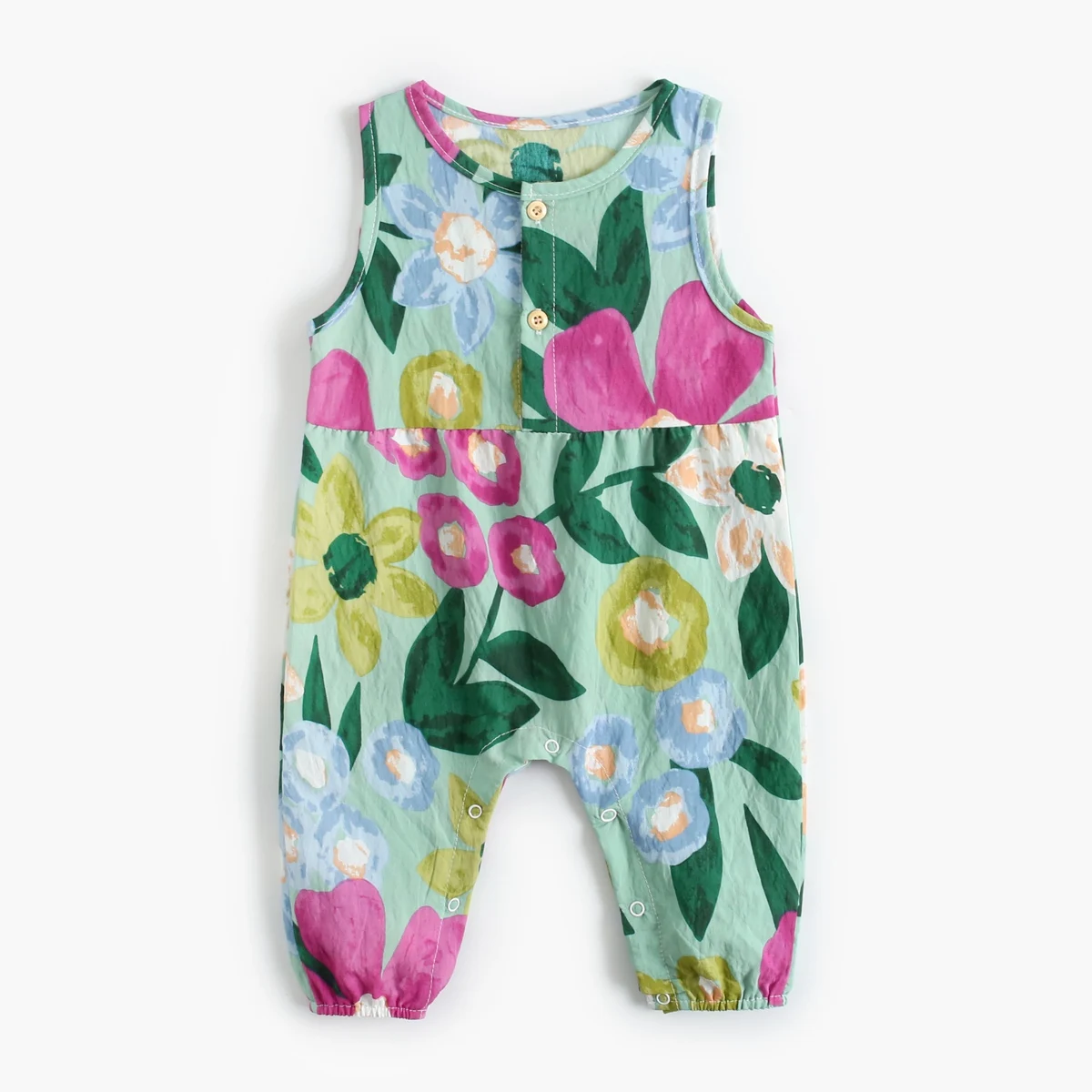 Baby Girls Sleeveless Cotton Romper