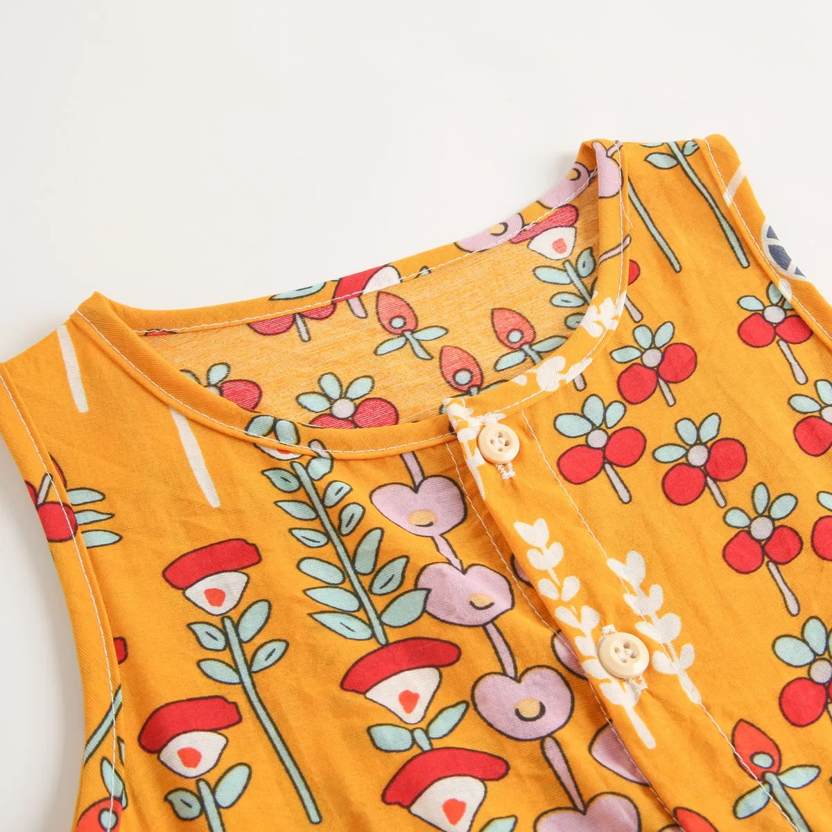 Baby Girls Sleeveless Cotton Romper