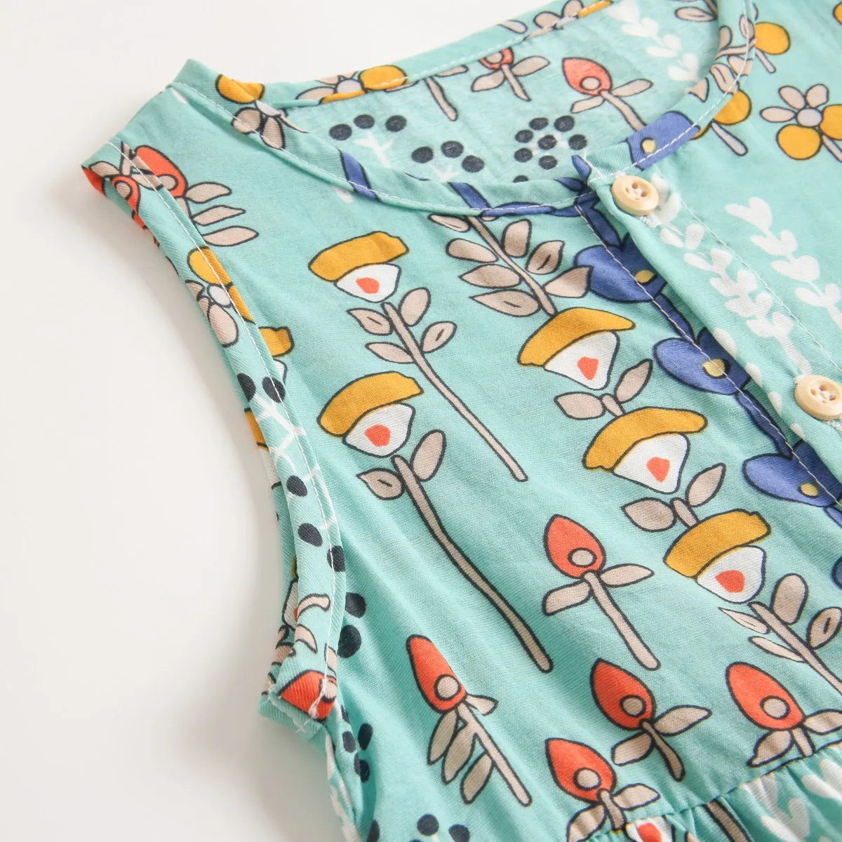 Baby Girls Sleeveless Cotton Romper