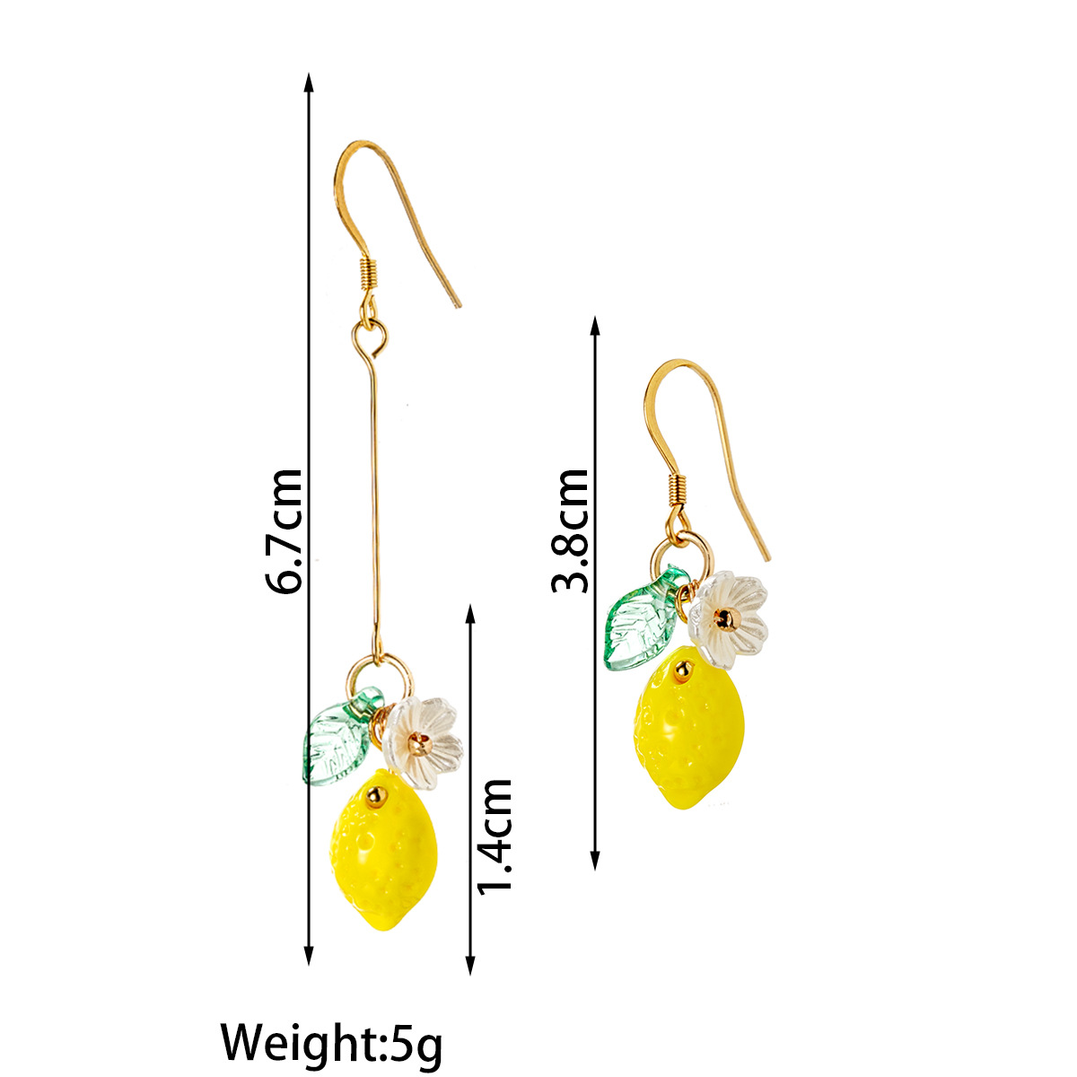 Women's Lemon Fruit Dangle Earrings Women's Lemon Fruit Dangle Earrings