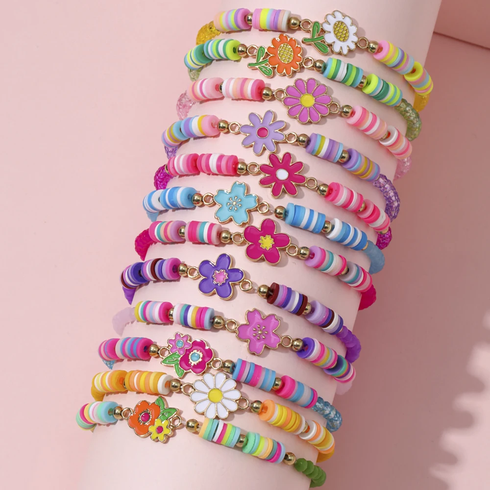 12Pcs/ Unicorn Cat Flower Charm Elastic Beaded Bracelets 12Pcs/ Unicorn Cat Flower Charm Elastic Beaded Bracelets