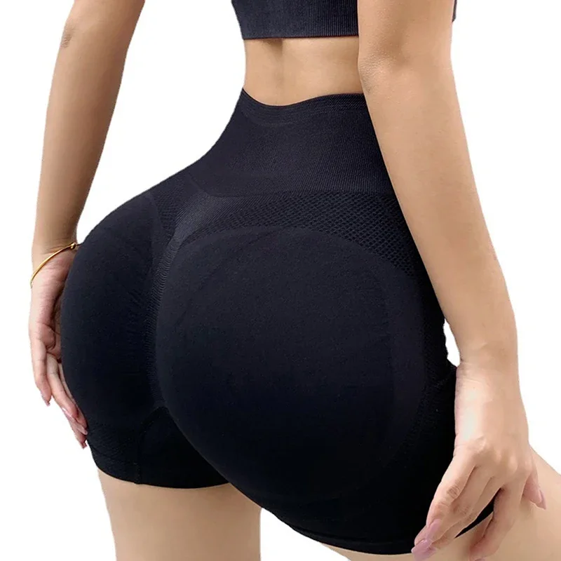 High waisted sports shorts for women, tight fitting elastic