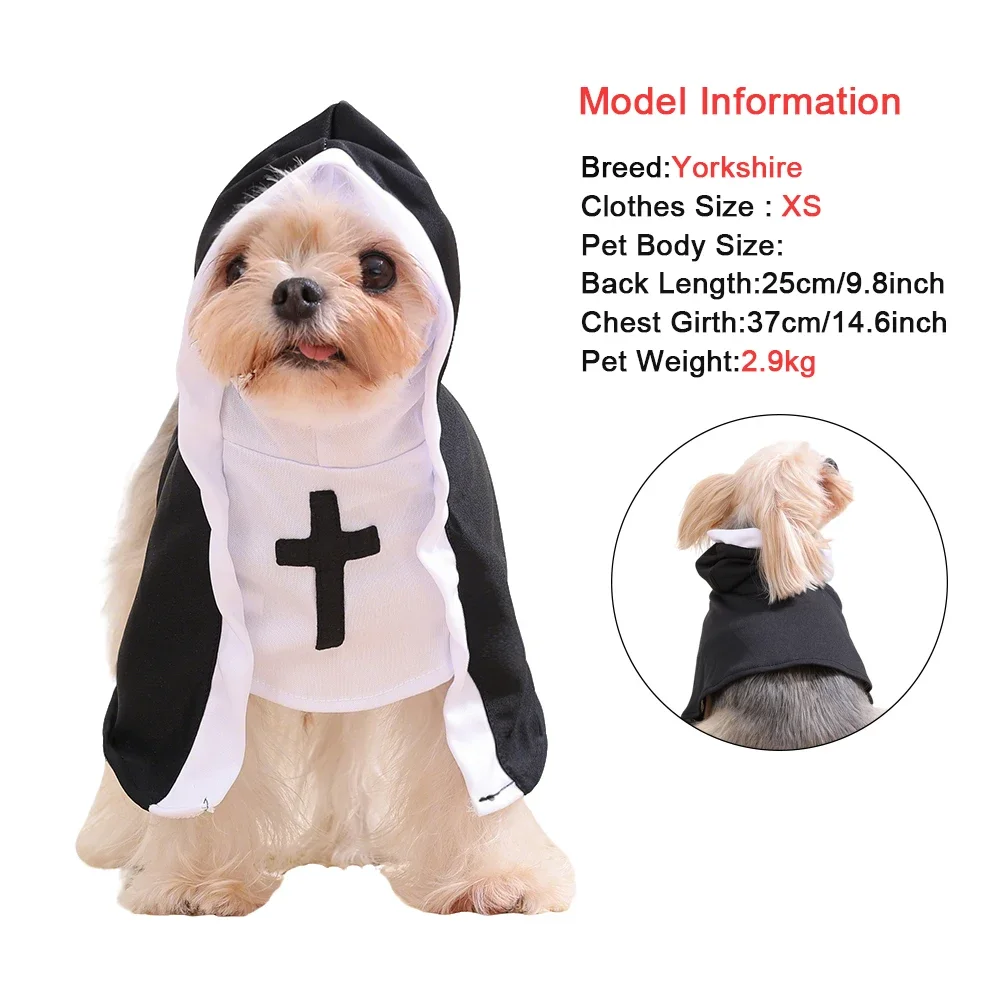 Funny Halloween Cat Cosplay Costumes Dress Up Party Kitten Jesus Nun Clothes for Small Medium Dogs Cats Puppy Pet Accessories Funny Halloween Cat Cosplay Costumes Dress Up Party Kitten Jesus Nun Clothes for Small Medium Dogs Cats Puppy Pet Accessories
