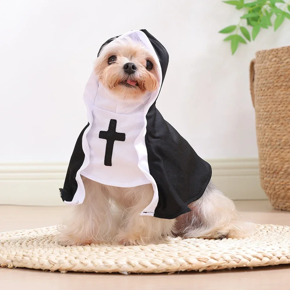 Funny Halloween Cat Cosplay Costumes Dress Up Party Kitten Jesus Nun Clothes for Small Medium Dogs Cats Puppy Pet Accessories Funny Halloween Cat Cosplay Costumes Dress Up Party Kitten Jesus Nun Clothes for Small Medium Dogs Cats Puppy Pet Accessories