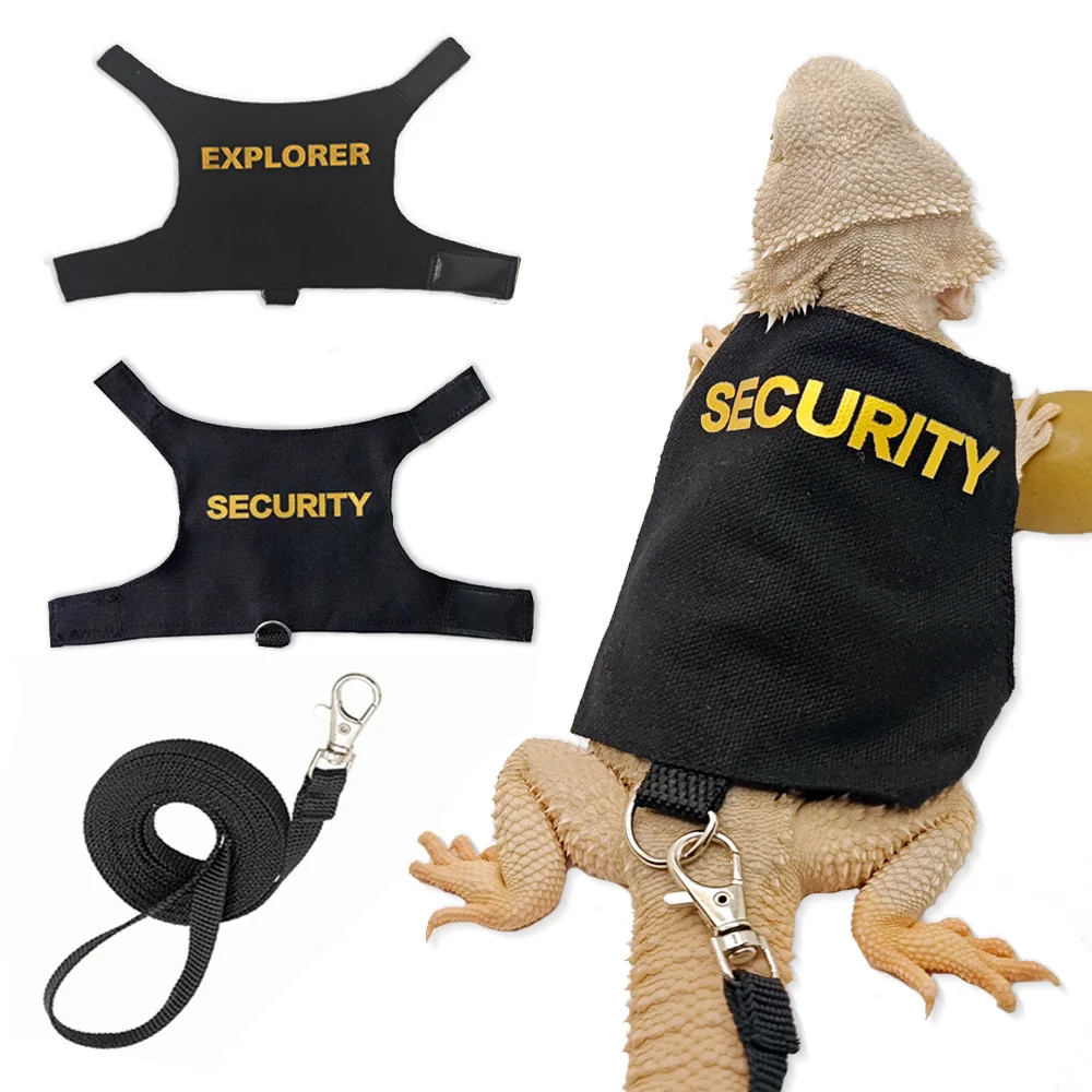 Multi Lizard Leash Harness Soft Padding Reptile Leather Dragon Wings Vest Top with Hook and Loop Small Animals Cute Clothes
