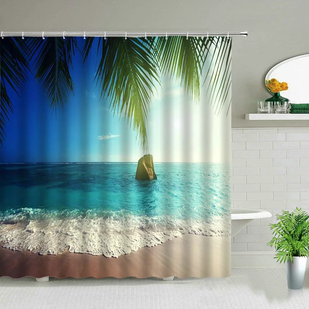 Forest Landscape Shower Curtains With Hooks