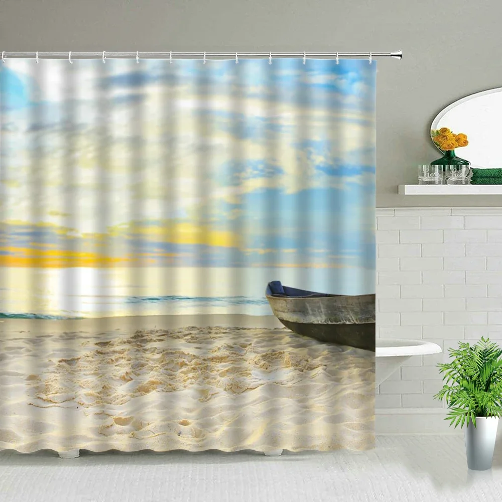 Forest Landscape Shower Curtains With Hooks
