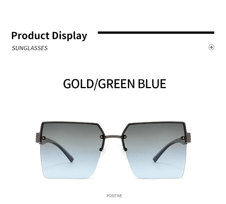 Metal Half Frame Fashion Sunglasses