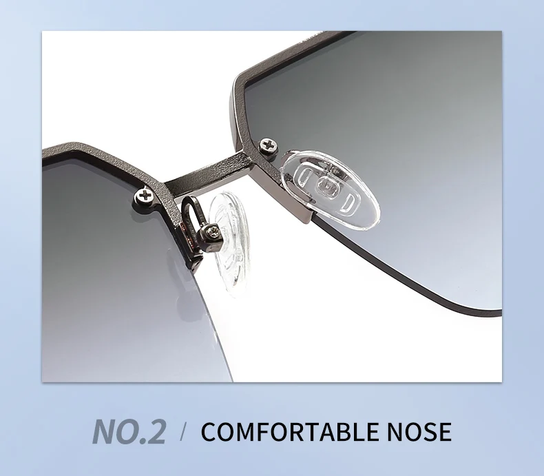 Metal Half Frame Fashion Sunglasses