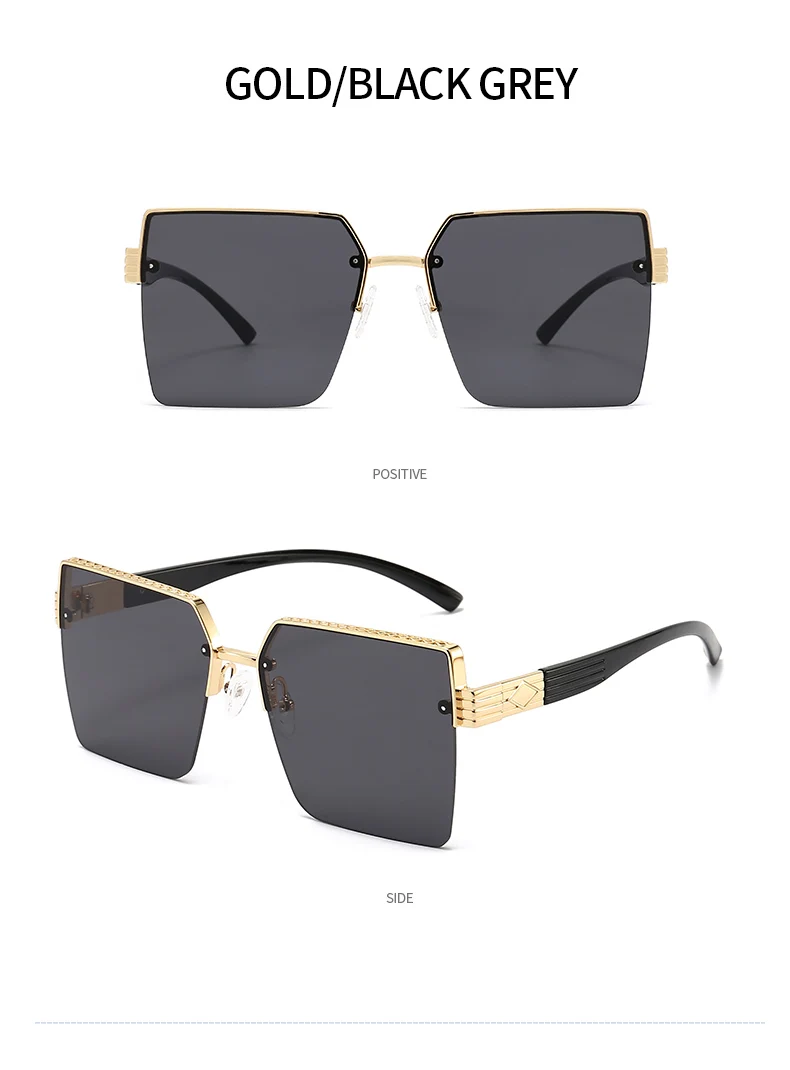 Metal Half Frame Fashion Sunglasses