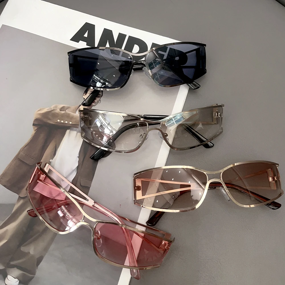 New Fashion Personalized Women's Y2K Sunglasses Retro Hollow Out Metal Eyeglass Frame Summer Tourism Sunshade Glasses 2024 New Fashion Personalized Women's Y2K Sunglasses Retro Hollow Out Metal Eyeglass Frame Summer Tourism Sunshade Glasses 2024
