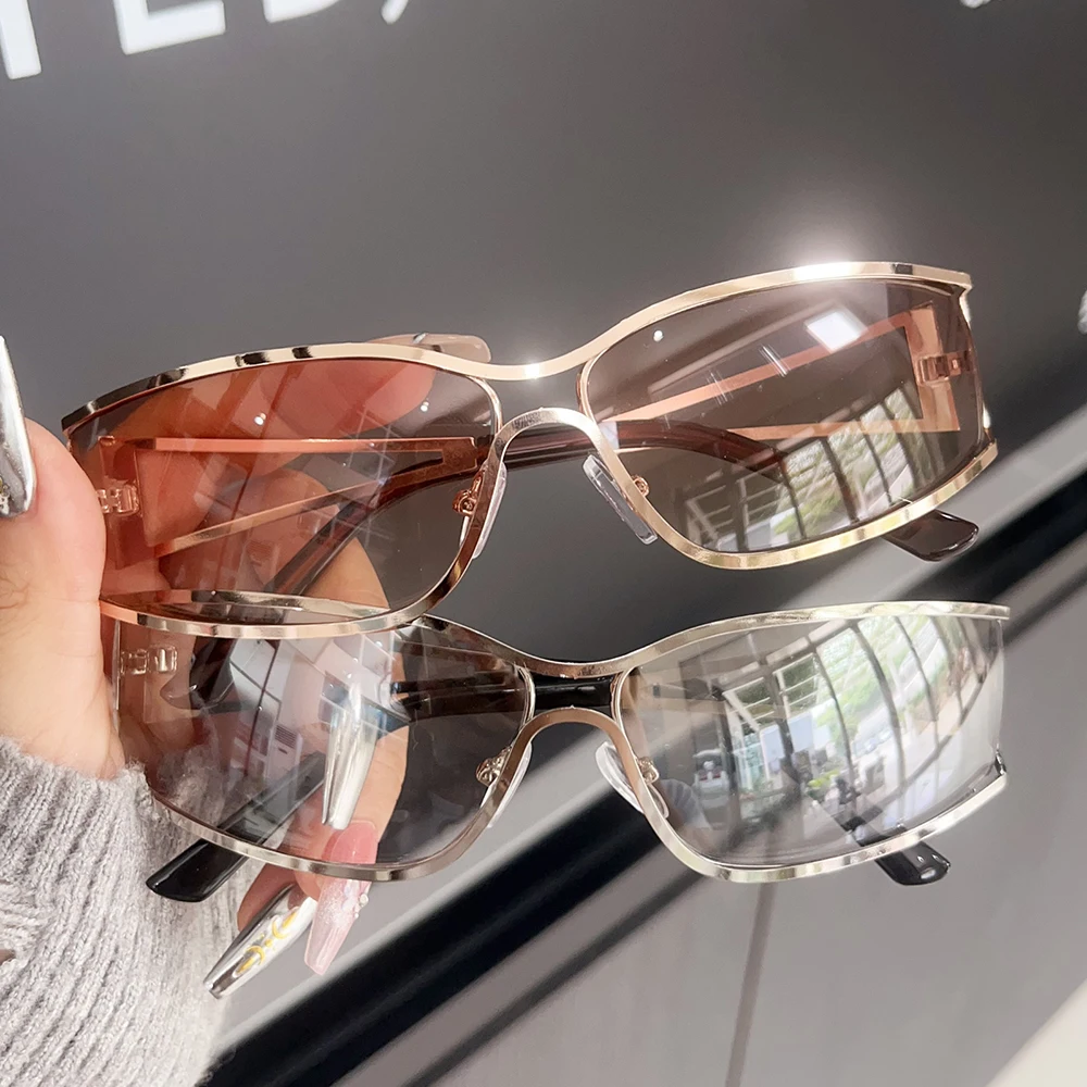 New Fashion Personalized Women's Y2K Sunglasses Retro Hollow Out Metal Eyeglass Frame Summer Tourism Sunshade Glasses 2024 New Fashion Personalized Women's Y2K Sunglasses Retro Hollow Out Metal Eyeglass Frame Summer Tourism Sunshade Glasses 2024