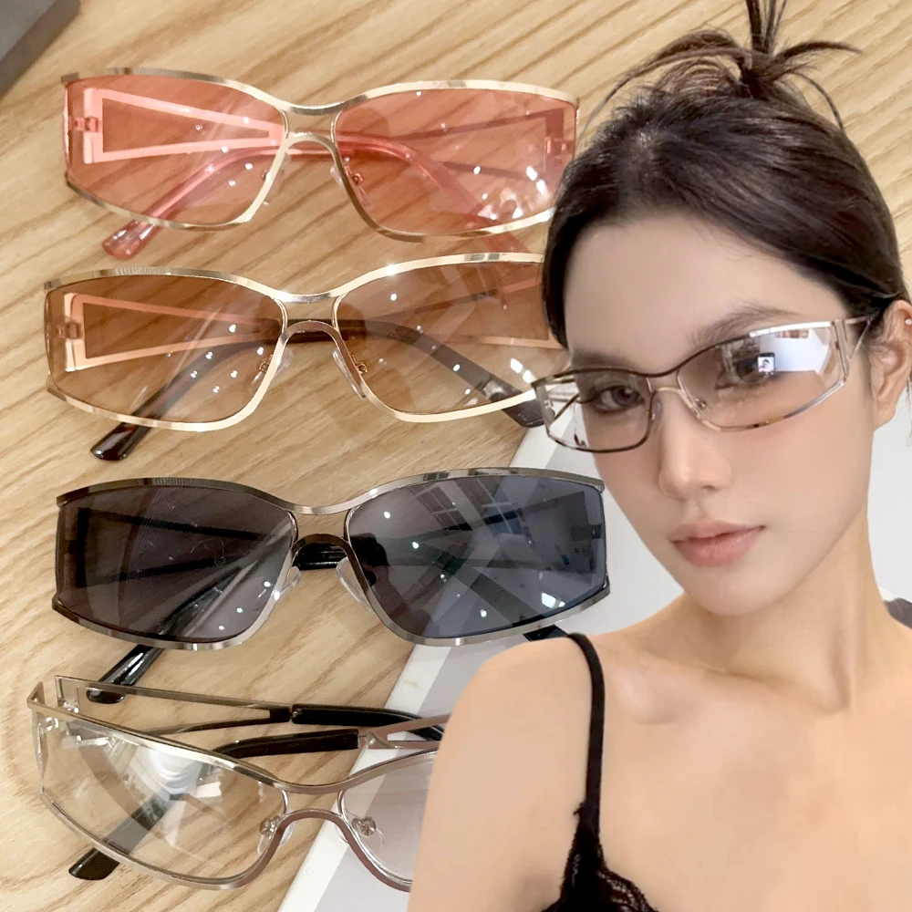 New Fashion Personalized Women's Y2K Sunglasses Retro Hollow Out Metal Eyeglass Frame Summer Tourism Sunshade Glasses 2024 New Fashion Personalized Women's Y2K Sunglasses Retro Hollow Out Metal Eyeglass Frame Summer Tourism Sunshade Glasses 2024