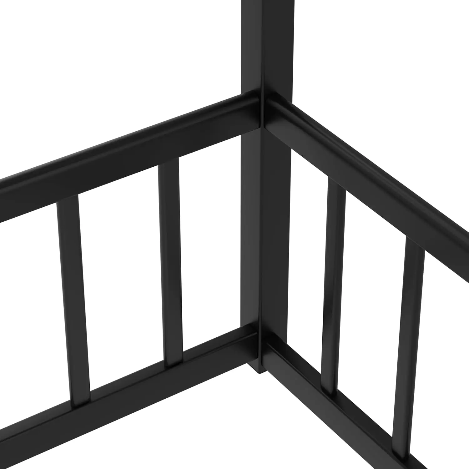 Twin Canopy Bed Frame 4-Poster Guardrails High Fence Anti-Bump Metal Floor Montessori Kids Bedroom Easy Assembly, Customized Twin Canopy Bed Frame 4-Poster Guardrails High Fence Anti-Bump Metal Floor Montessori Kids Bedroom Easy Assembly, Customized