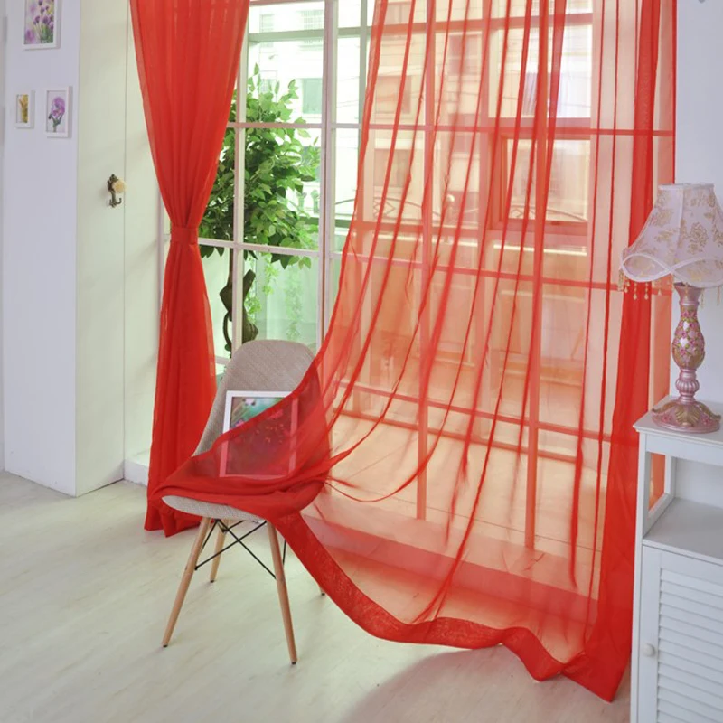 1PC Simple Voile Solid Color Sheer Tulle Curtains Window Curtains Living Room The Bedroom Window Screening Panel Cortinas 1PC Simple Voile Solid Color Sheer Tulle Curtains Window Curtains Living Room The Bedroom Window Screening Panel Cortinas