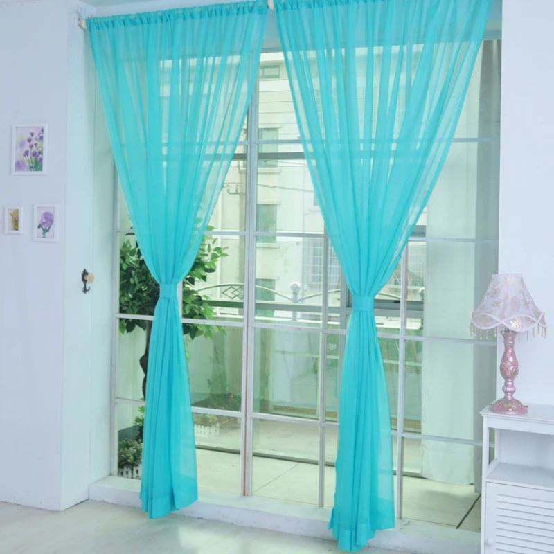 1PC Simple Voile Solid Color Sheer Tulle Curtains Window Curtains Living Room The Bedroom Window Screening Panel Cortinas 1PC Simple Voile Solid Color Sheer Tulle Curtains Window Curtains Living Room The Bedroom Window Screening Panel Cortinas