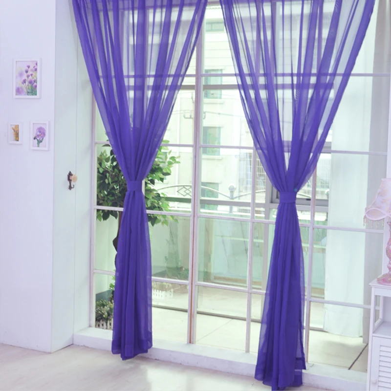 1PC Simple Voile Solid Color Sheer Tulle Curtains Window Curtains Living Room The Bedroom Window Screening Panel Cortinas 1PC Simple Voile Solid Color Sheer Tulle Curtains Window Curtains Living Room The Bedroom Window Screening Panel Cortinas