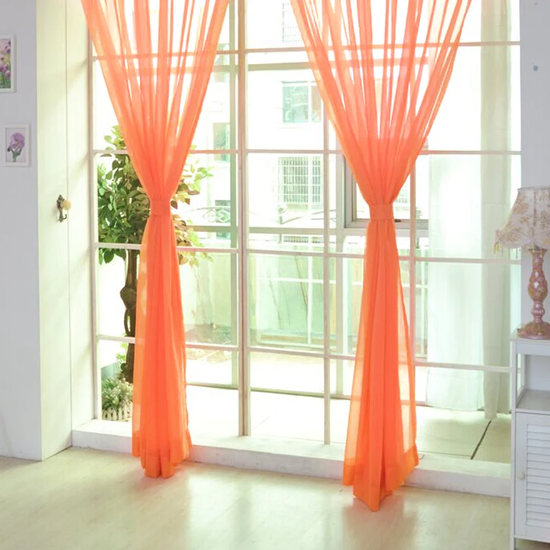 1PC Simple Voile Solid Color Sheer Tulle Curtains Window Curtains Living Room The Bedroom Window Screening Panel Cortinas 1PC Simple Voile Solid Color Sheer Tulle Curtains Window Curtains Living Room The Bedroom Window Screening Panel Cortinas