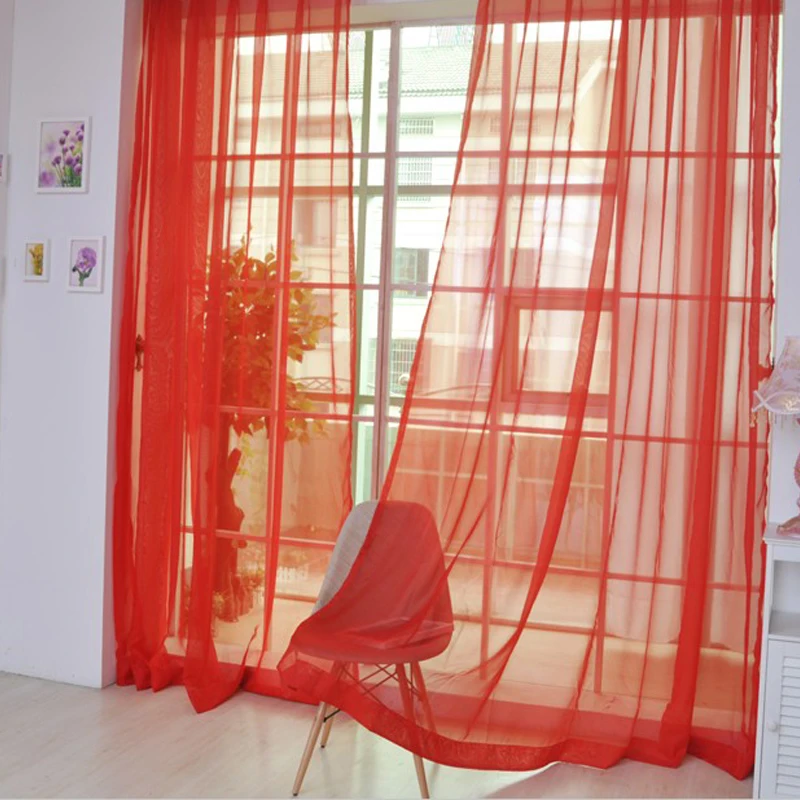 1PC Simple Voile Solid Color Sheer Tulle Curtains Window Curtains Living Room The Bedroom Window Screening Panel Cortinas 1PC Simple Voile Solid Color Sheer Tulle Curtains Window Curtains Living Room The Bedroom Window Screening Panel Cortinas