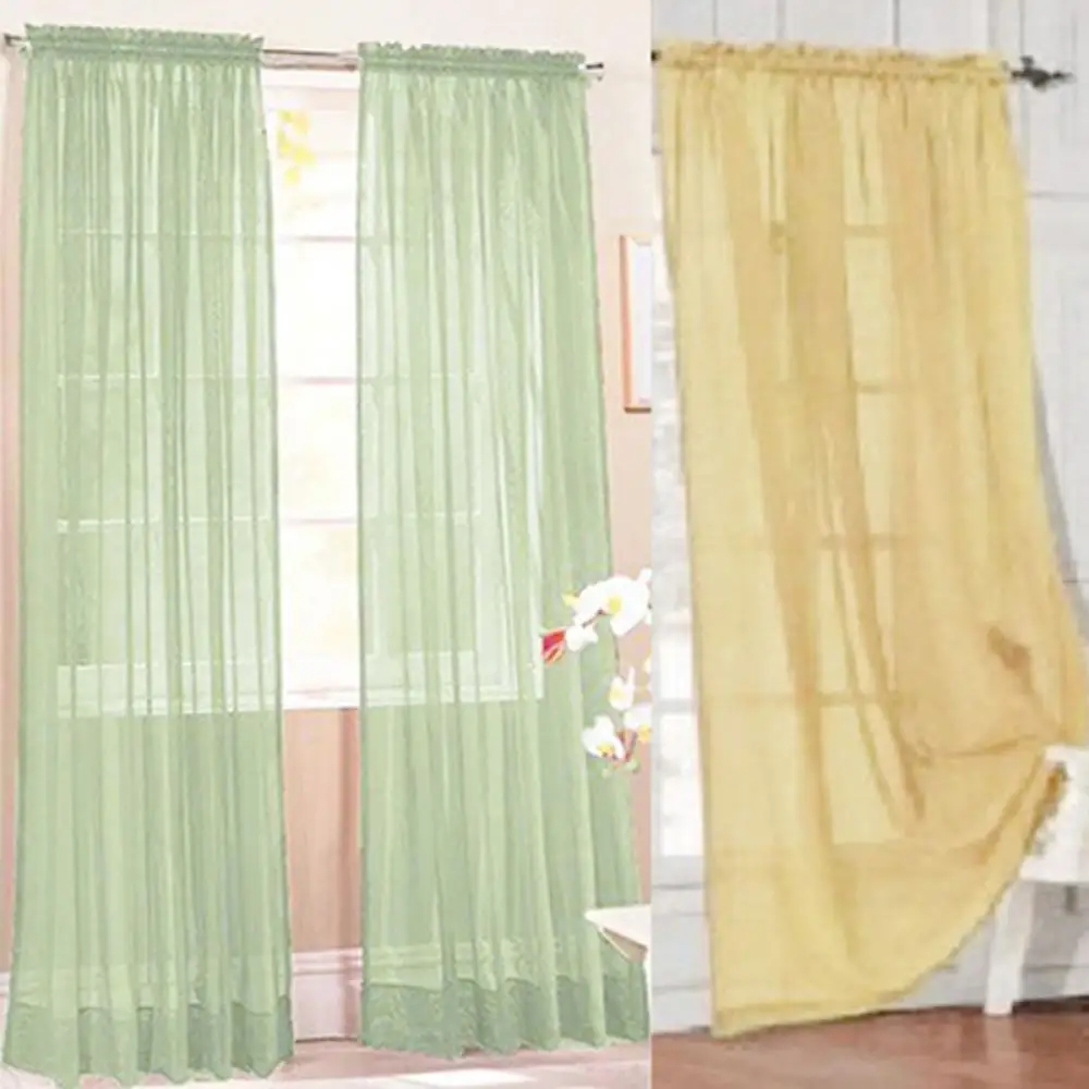 1 Pc Sheer Window Valance Curtains