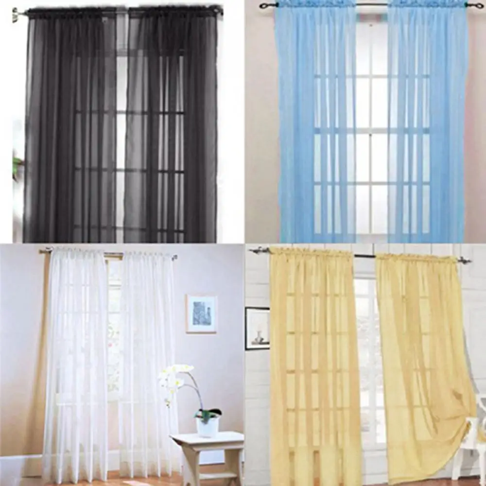 1 Pc Sheer Window Valance Curtains