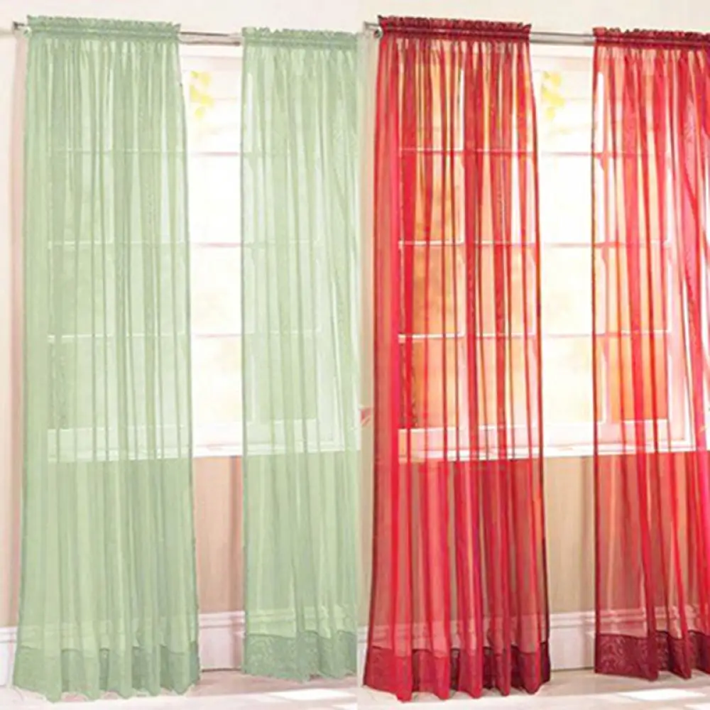1 Pc Sheer Window Valance Curtains