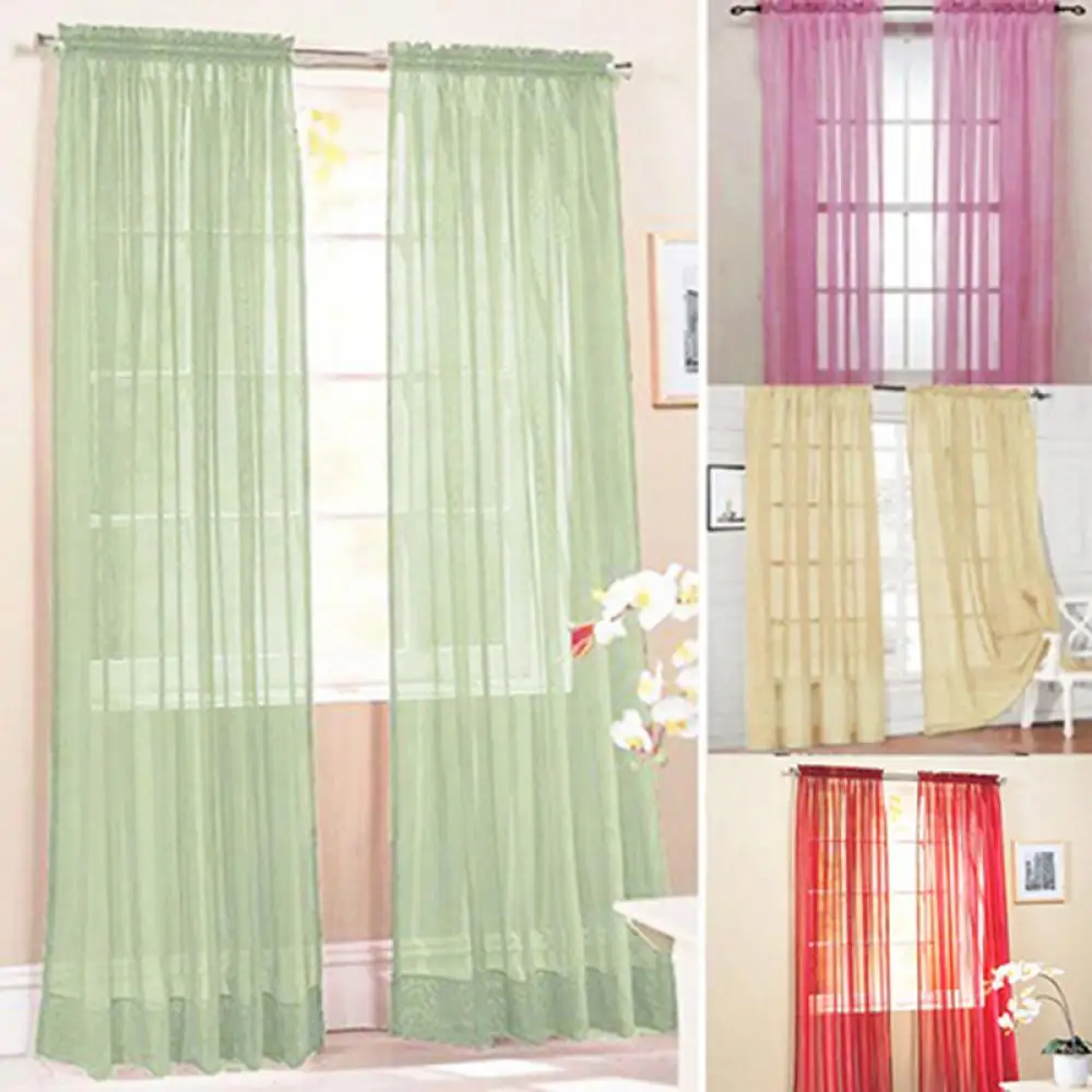 1 Pc Sheer Window Valance Curtains
