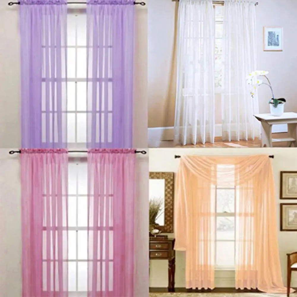 1 Pc Sheer Window Valance Curtains