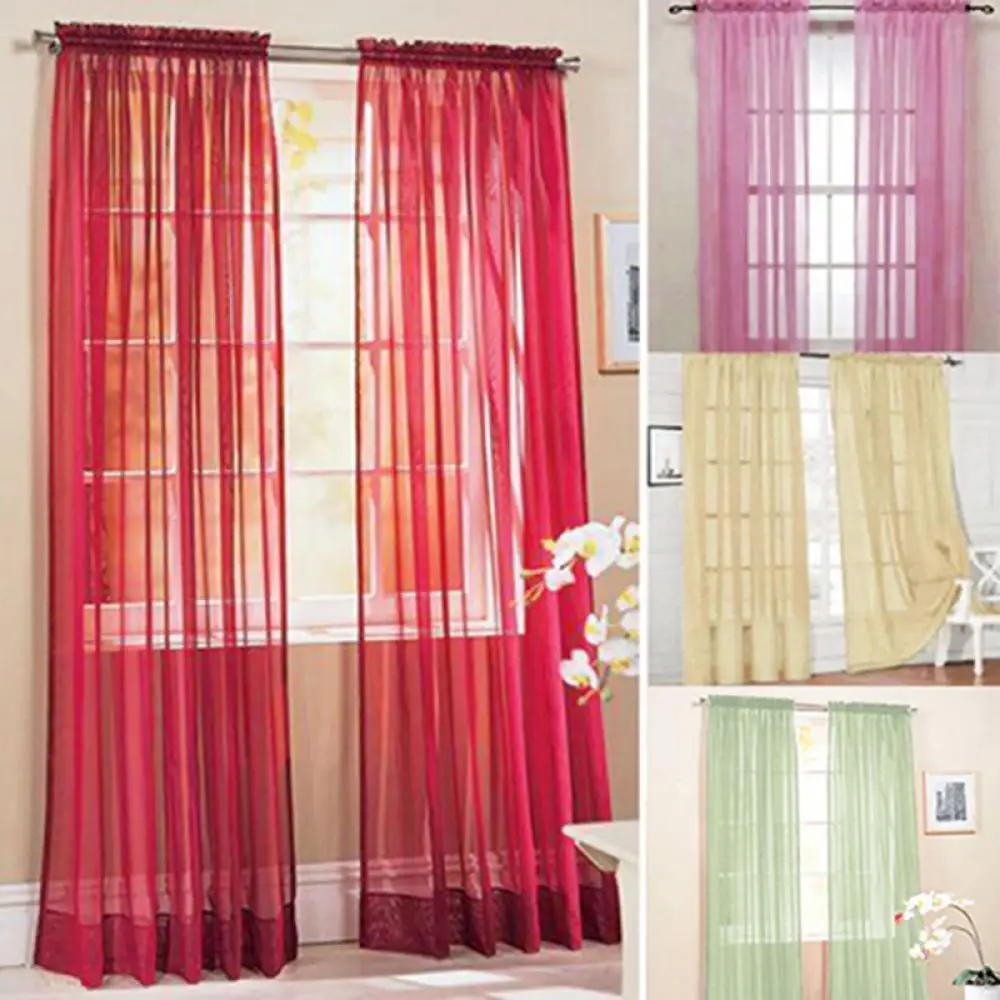 1 Pc Sheer Window Valance Curtains