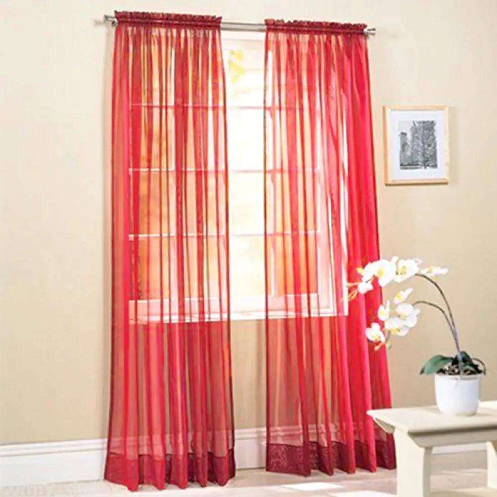 1 Pc Sheer Window Valance Curtains