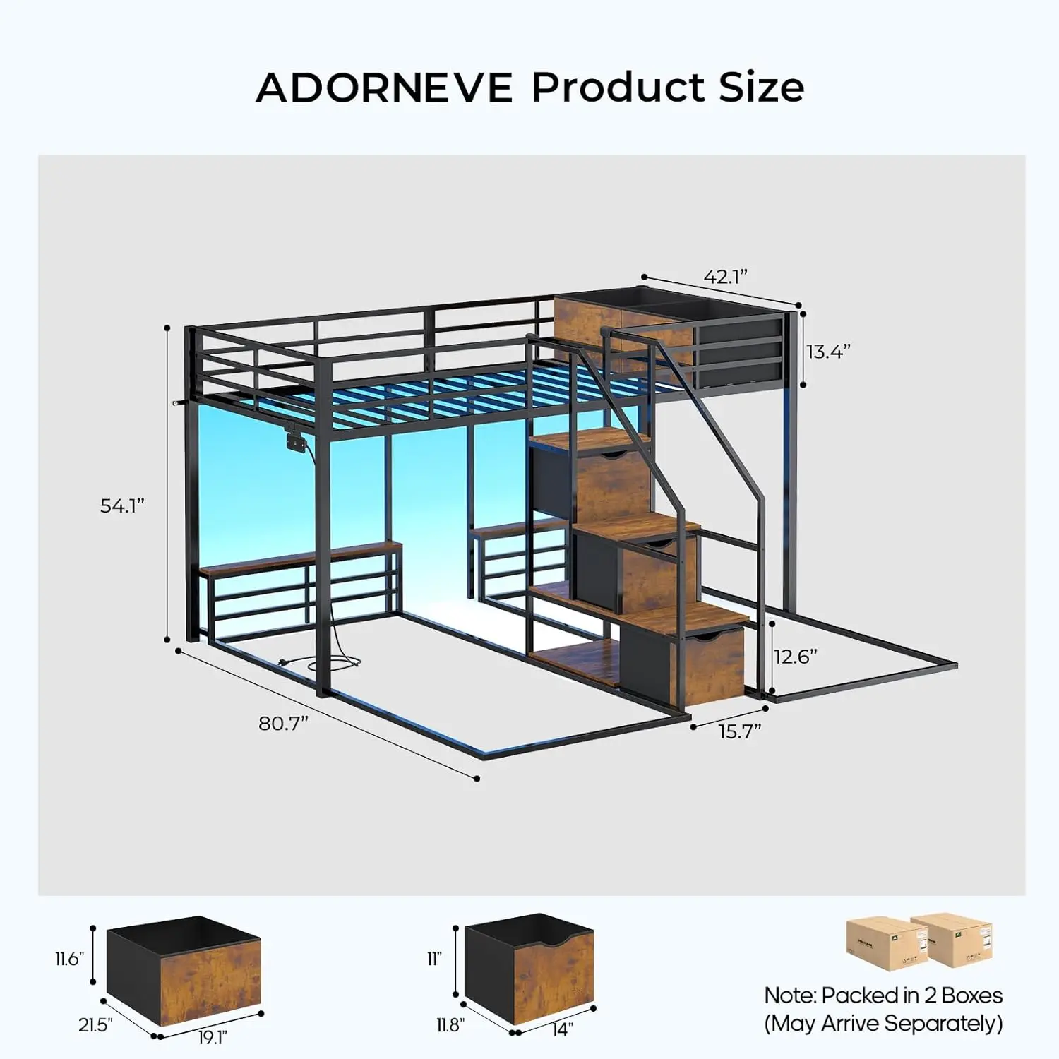 Triple Bunk Bed with Storage Staircase, RGB Lights & Charging Station Triple Bunk Bed with Storage Staircase, RGB Lights & Charging Station