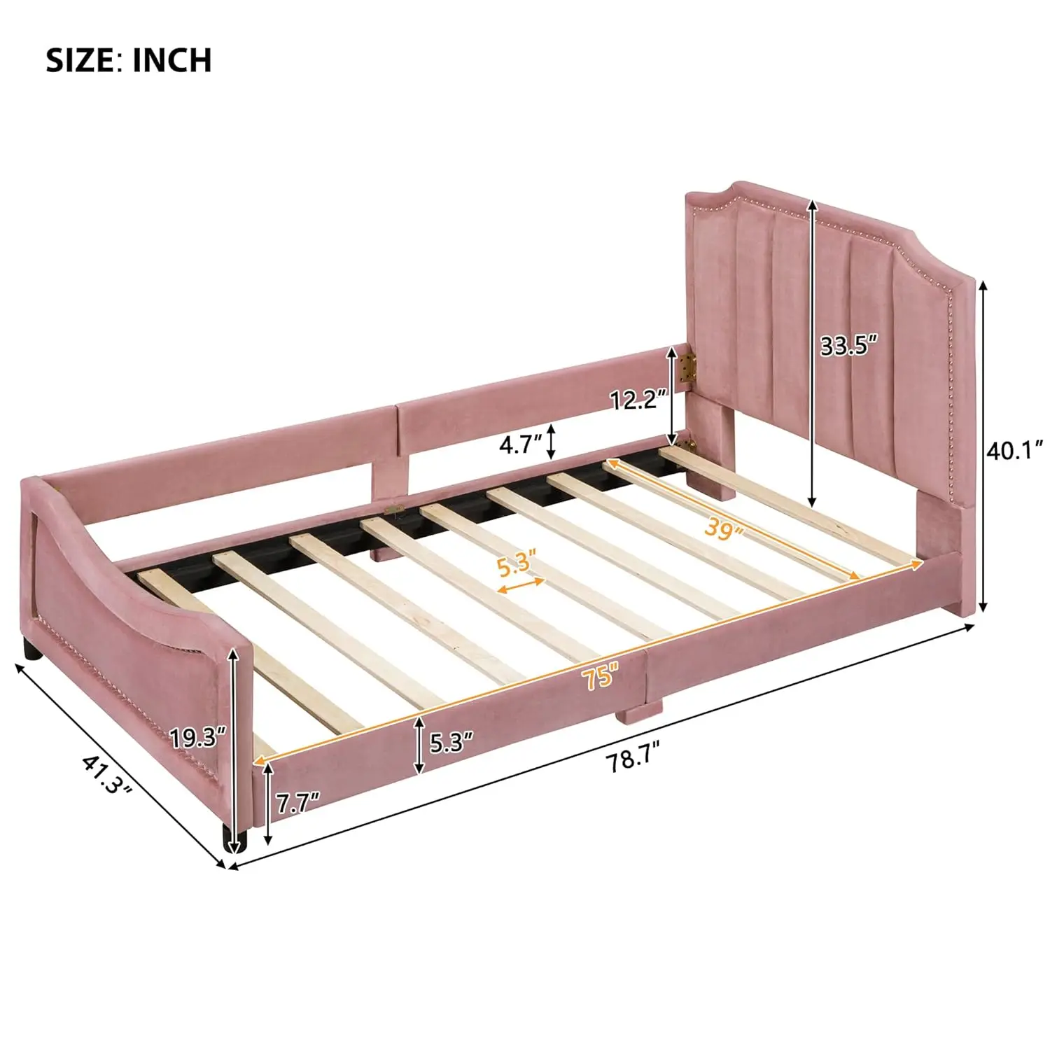 Twin Size Upholstered Bed with Belgrave Headboard Twin Size Upholstered Bed with Belgrave Headboard